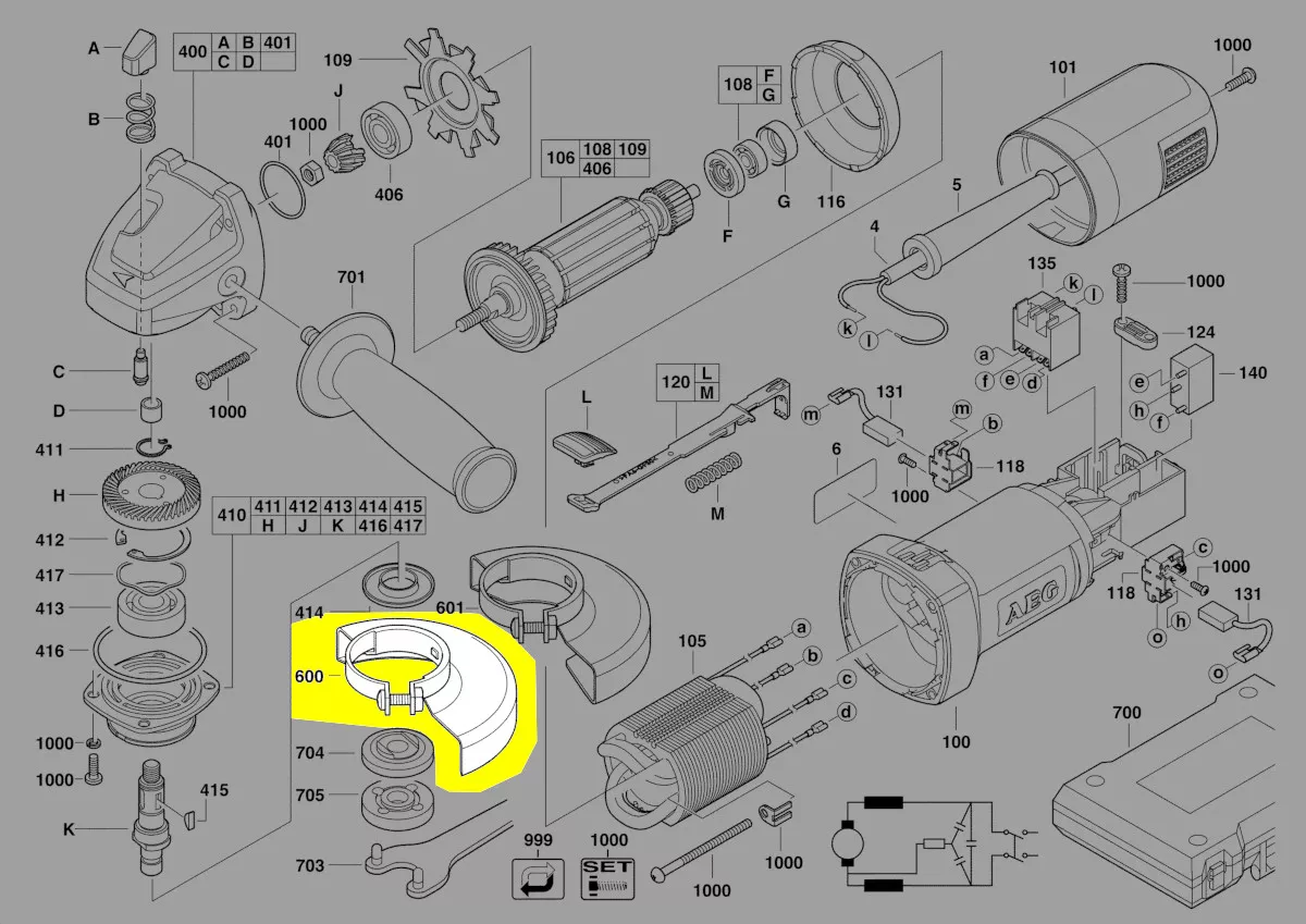 Capot de meulage Ø115mm réf. 4931419249 AEG